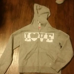 Grey zipped up hoodie